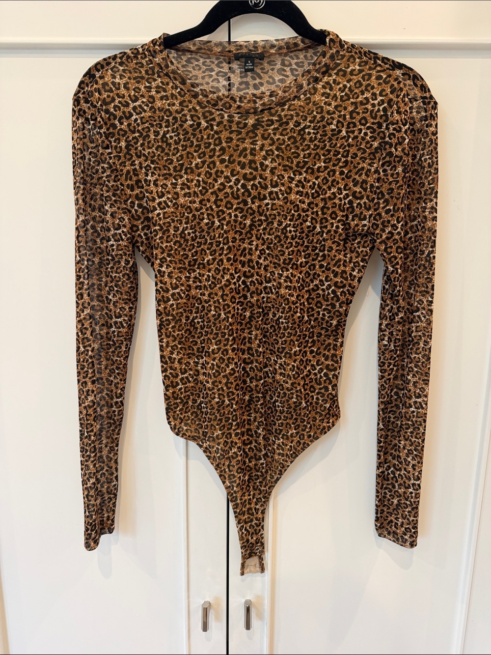 NBD Sheet Leopard Print Long Sleeve Bodysuit